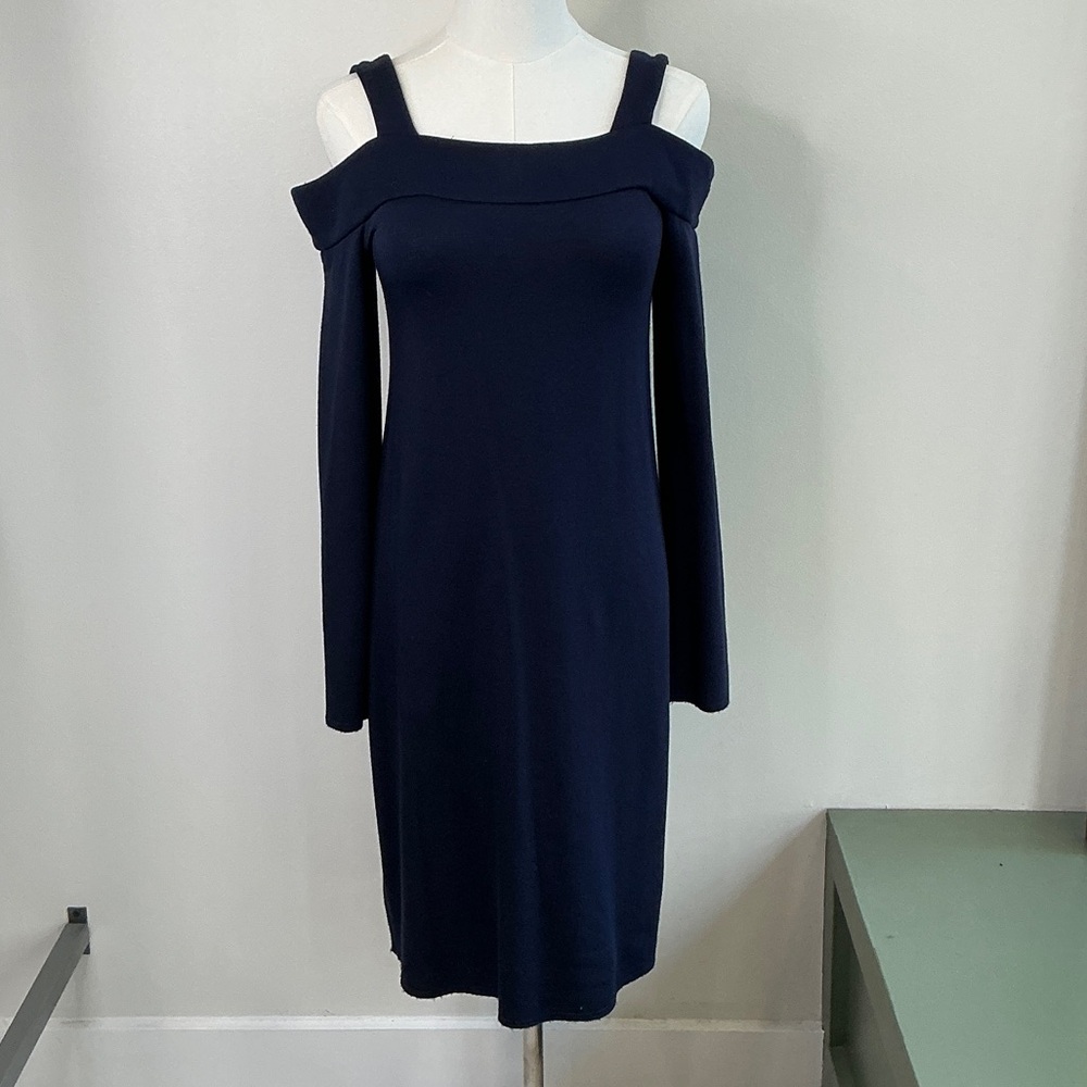 Anthropologie Super Soft Navy Off-Shoulder Dress - XS (056)